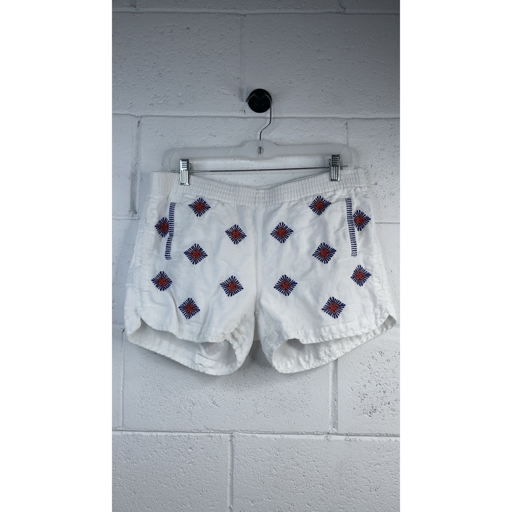 J‎ Crew Womens Pullon Sunburst Shorts XS Linen Cotton White Blend
